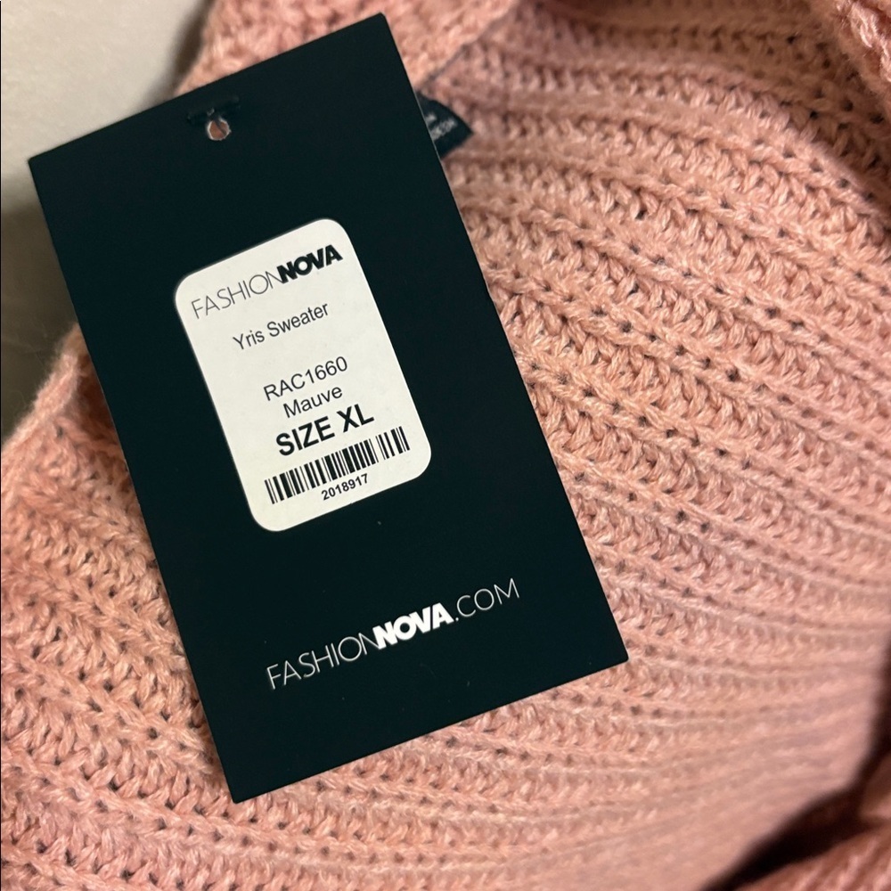 Fashion Nova YRIS Blush Twist Front crop knitted sweater XL V neck - Picture 9 of 13